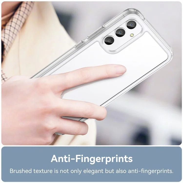 WANLONFENG MF2 Series For Samsung Galaxy A34 5G Case TPU Acrylic Clear Phone Cover with 2Pcs Tempered Glass Film-Cellmalls