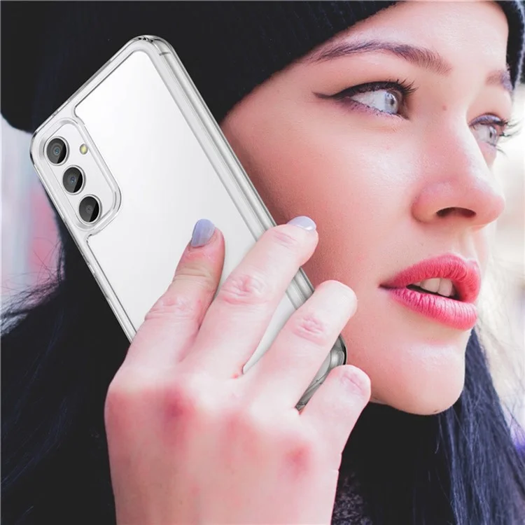 WANLONFENG MF2 Series For Samsung Galaxy A54 5G Case TPU Acrylic Clear Phone Cover with 2Pcs Tempered Glass Film-Cellmalls