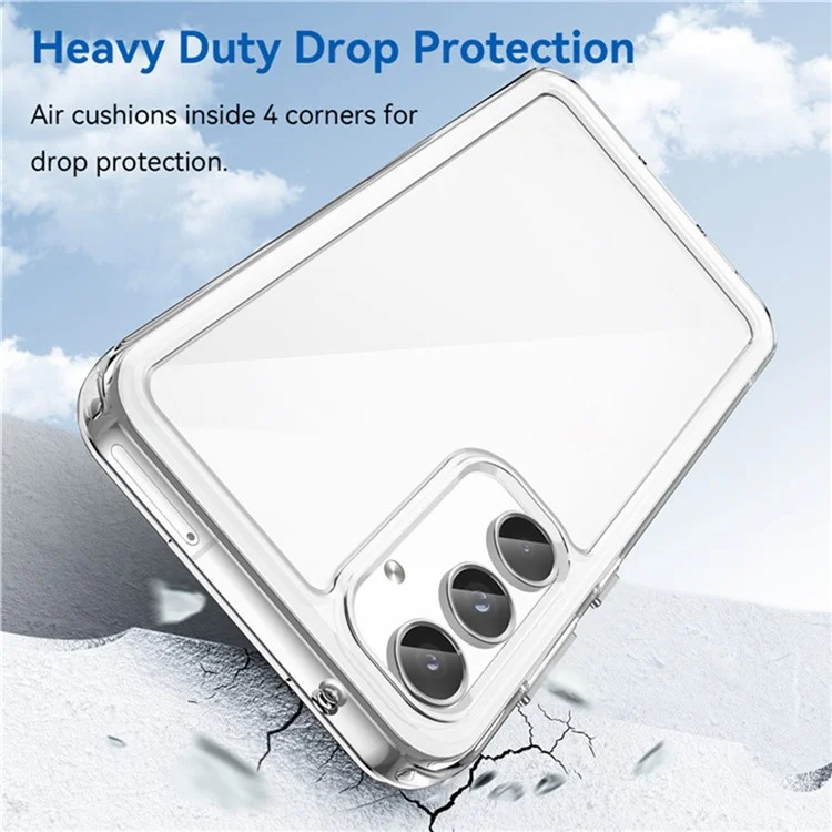 WANLONFENG MF2 Series For Samsung Galaxy A55 5G Case TPU Acrylic Clear Phone Cover with 2Pcs Tempered Glass Film-Cellmalls