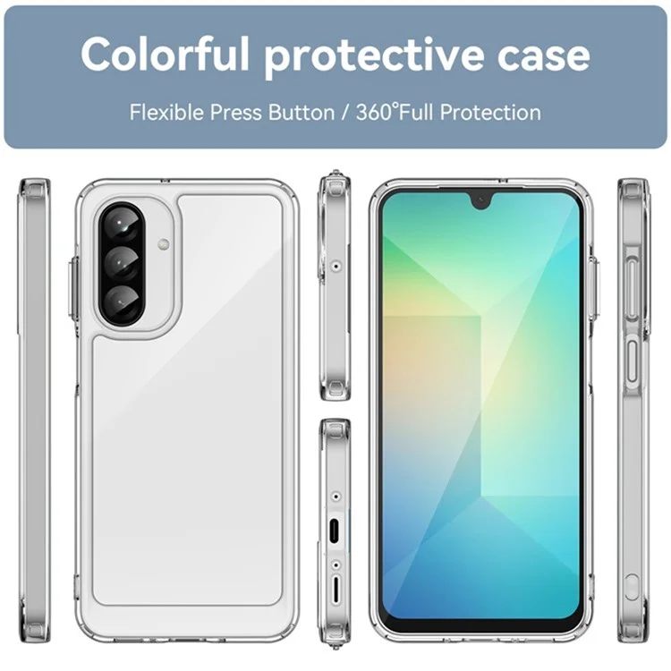 WANLONFENG MF2 Series For Samsung Galaxy A26 5G Case TPU Acrylic Clear Phone Cover with 2Pcs Tempered Glass Film-Cellmalls