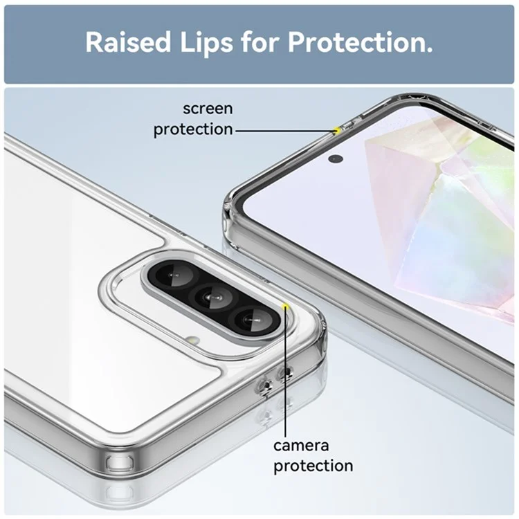 WANLONFENG MF2 Series For Samsung Galaxy A36 5G Case TPU Acrylic Clear Phone Cover with 2Pcs Tempered Glass Film-Cellmalls