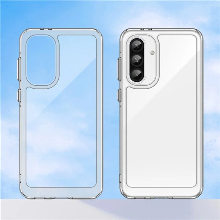 WANLONFENG MF2 Series For Samsung Galaxy A56 5G Case TPU Acrylic Clear Phone Cover with 2Pcs Tempered Glass Film-Cellmalls