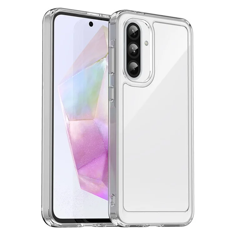 WANLONFENG MF2 Series For Samsung Galaxy A56 5G Case TPU Acrylic Clear Phone Cover with 2Pcs Tempered Glass Film-Cellmalls