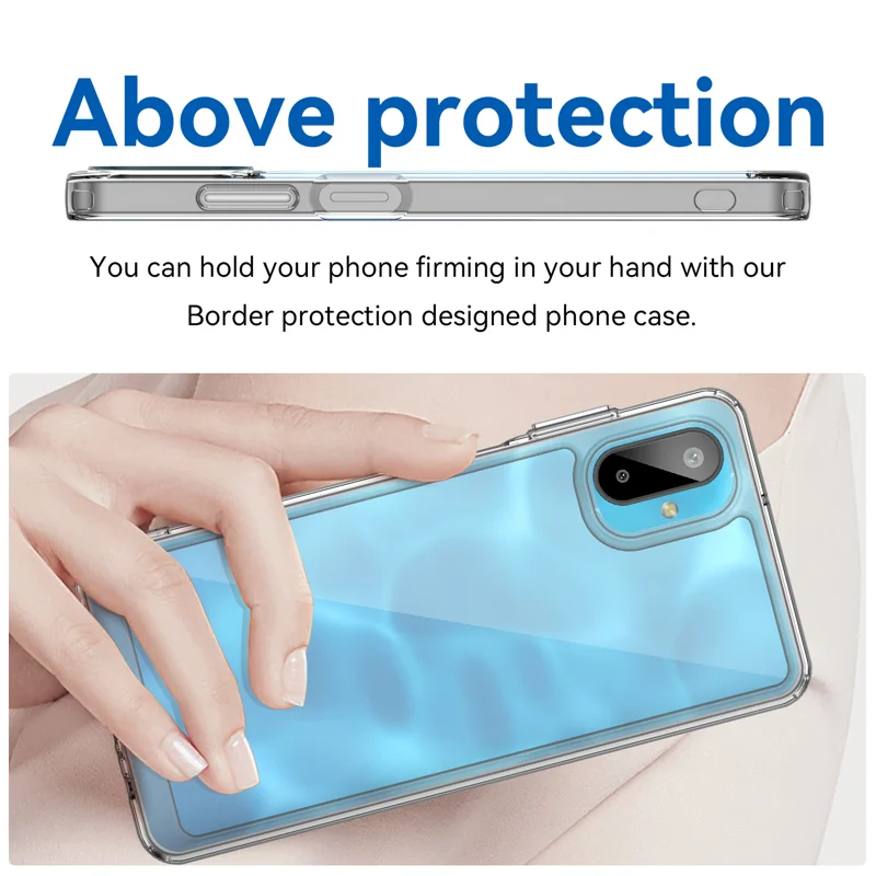 For Samsung Galaxy F06 5G Clear Phone Case WANLONFENG MF2 Series TPU Acrylic Cover with 2Pcs Tempered Glass - Transparent-Cellmalls