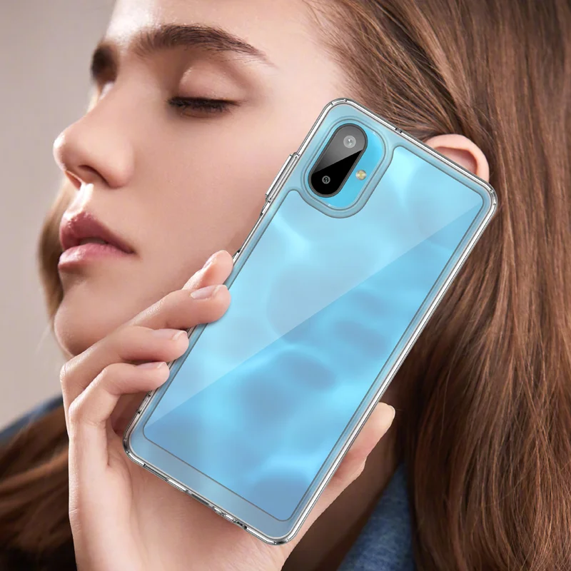 For Samsung Galaxy F06 5G Clear Phone Case WANLONFENG MF2 Series TPU Acrylic Cover with 2Pcs Tempered Glass - Transparent-Cellmalls