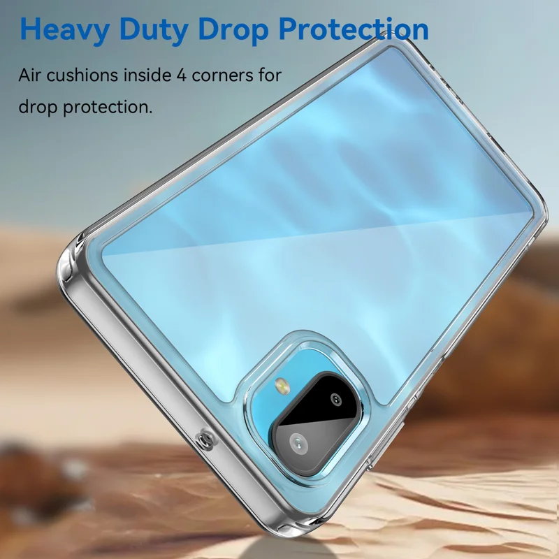 For Samsung Galaxy M06 5G Clear Phone Case WANLONFENG MF2 Series TPU Acrylic Cover with 2Pcs Tempered Glass - Transparent-Cellmalls