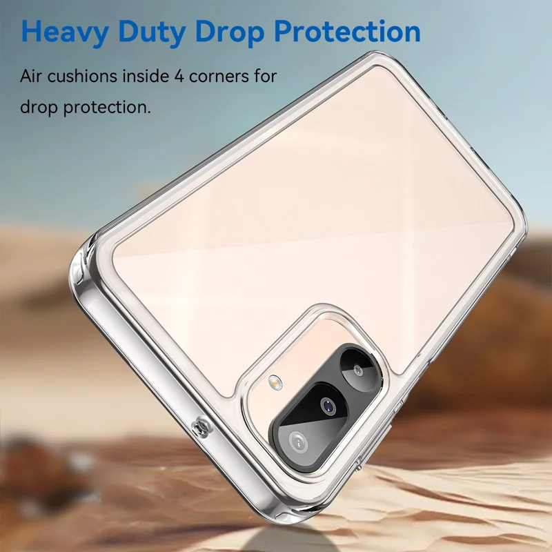 For Samsung Galaxy M16 5G Clear Phone Case WANLONFENG MF2 Series TPU Acrylic Cover with 2Pcs Tempered Glass - Transparent-Cellmalls