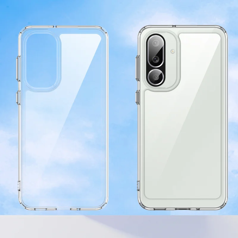 For Samsung Galaxy M56 5G Clear Phone Case WANLONFENG MF2 Series TPU Acrylic Cover with 2Pcs Tempered Glass - Transparent-Cellmalls