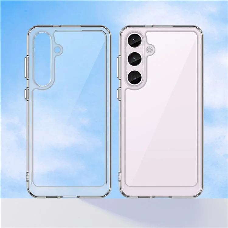 WANLONFENG MF2 Series For Samsung Galaxy S24 Case TPU Acrylic Clear Phone Cover with 2Pcs Tempered Glass Film-Cellmalls