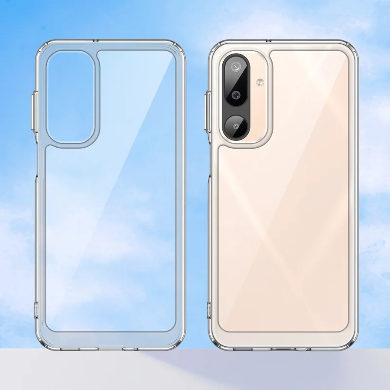 For Samsung Galaxy M16 5G Clear Phone Case WANLONFENG MF2 Series TPU Acrylic Cover with 2Pcs Tempered Glass - Transparent-Cellmalls