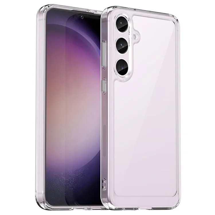 WANLONFENG MF2 Series For Samsung Galaxy S24 Case TPU Acrylic Clear Phone Cover with 2Pcs Tempered Glass Film-Cellmalls