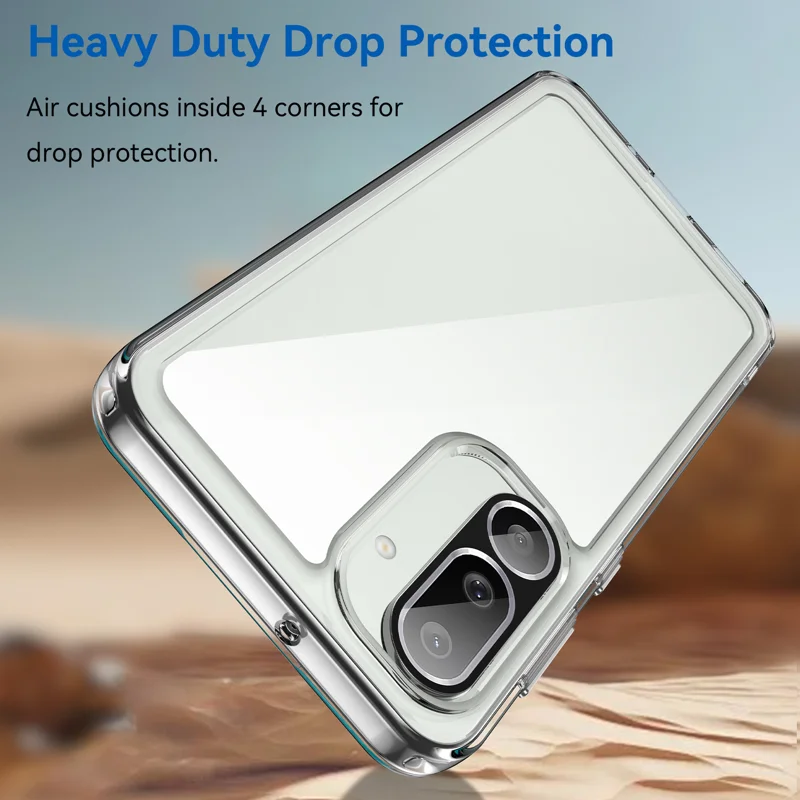 For Samsung Galaxy M56 5G Clear Phone Case WANLONFENG MF2 Series TPU Acrylic Cover with 2Pcs Tempered Glass - Transparent-Cellmalls