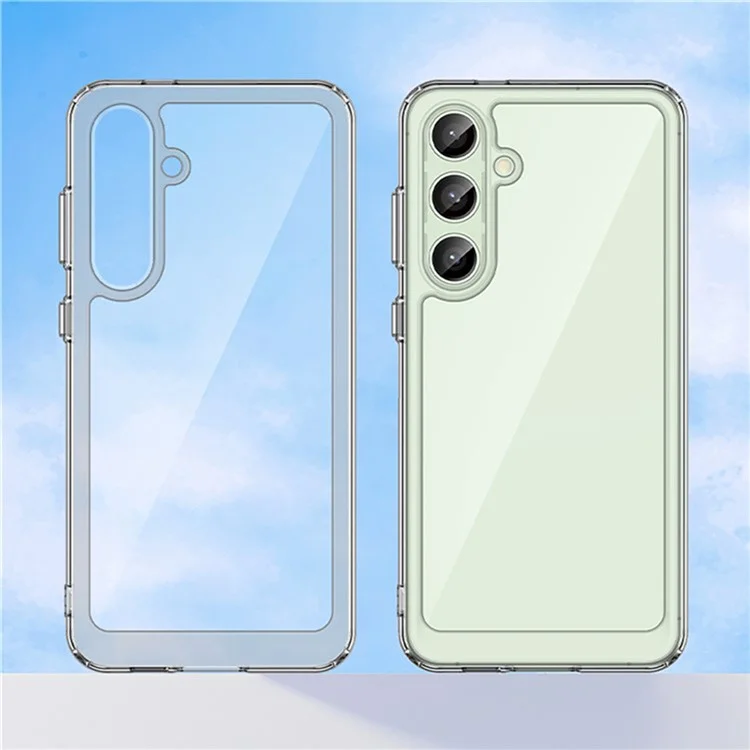 WANLONFENG MF2 Series For Samsung Galaxy S24 FE Case TPU Acrylic Clear Phone Cover with 2Pcs Tempered Glass Film-Cellmalls