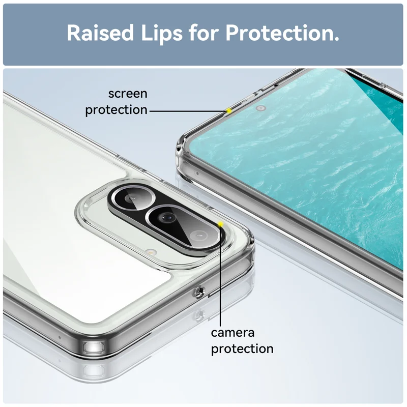 For Samsung Galaxy M56 5G Clear Phone Case WANLONFENG MF2 Series TPU Acrylic Cover with 2Pcs Tempered Glass - Transparent-Cellmalls