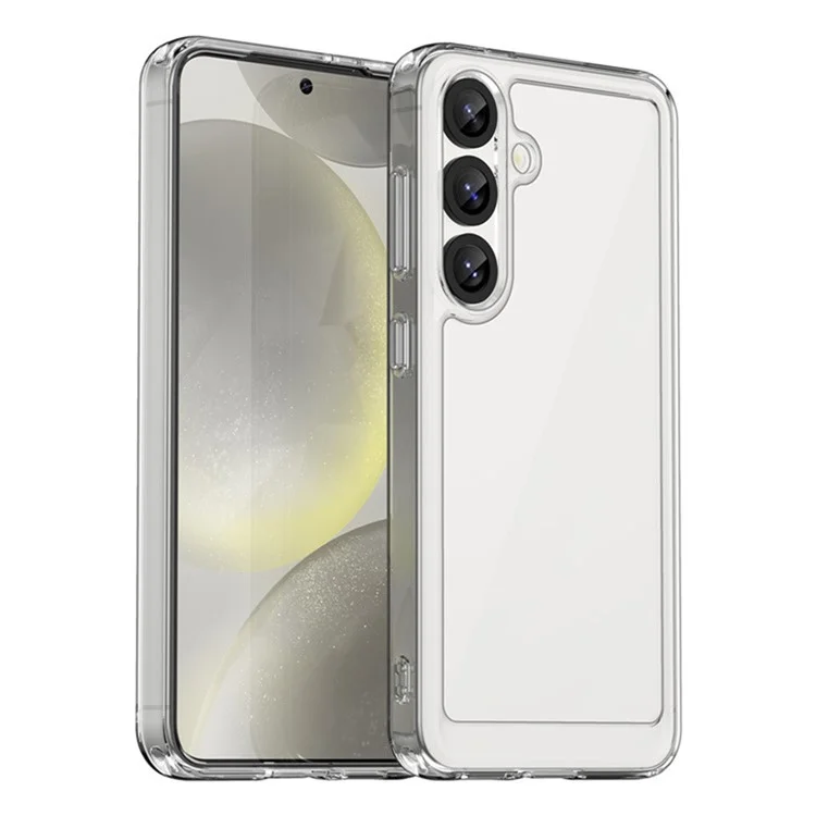 WANLONFENG MF2 Series For Samsung Galaxy S25 Case TPU Acrylic Clear Phone Cover with 2Pcs Tempered Glass Film-Cellmalls