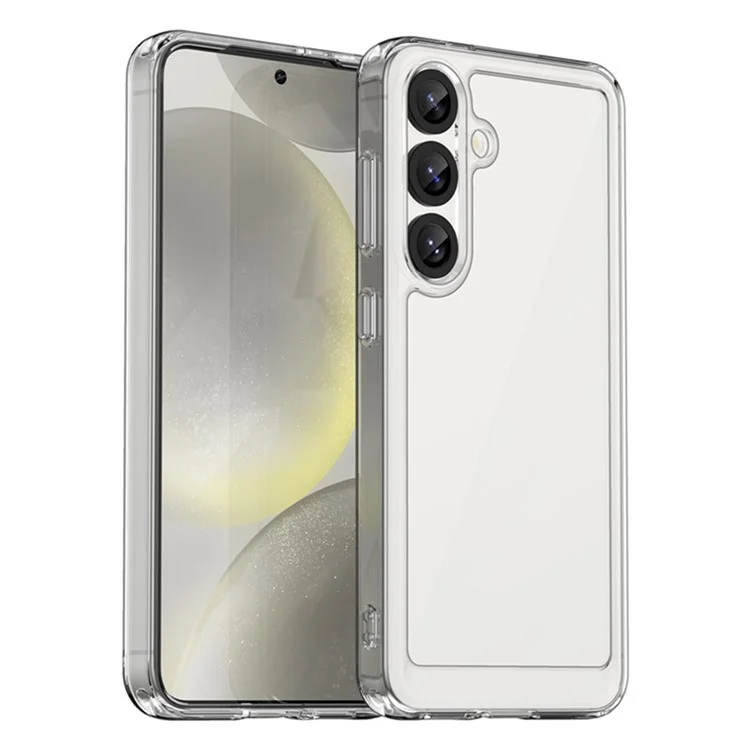 WANLONFENG MF2 Series For Samsung Galaxy S25+ Case TPU Acrylic Clear Phone Cover with 2Pcs Tempered Glass Film-Cellmalls