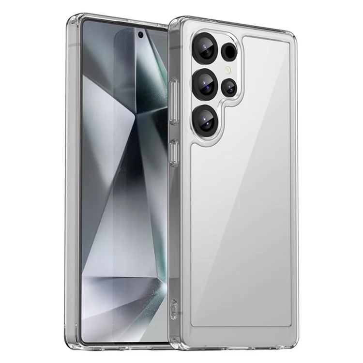 WANLONFENG MF2 Series For Samsung Galaxy S25 Ultra Case TPU Acrylic Clear Phone Cover with 2Pcs Tempered Glass Film-Cellmalls