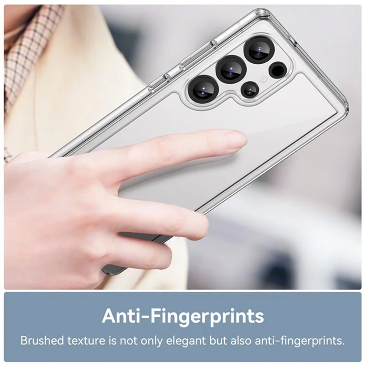 WANLONFENG MF2 Series For Samsung Galaxy S25 Ultra Case TPU Acrylic Clear Phone Cover with 2Pcs Tempered Glass Film-Cellmalls