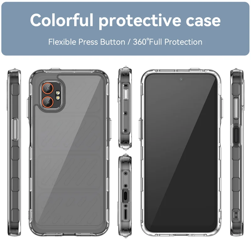 For Samsung Galaxy XCover7 Pro Clear Phone Case WANLONFENG MF2 Series TPU Acrylic Cover with 2Pcs Tempered Glass - Transparent-Cellmalls