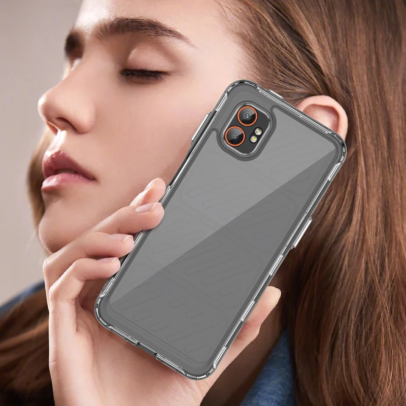 For Samsung Galaxy XCover7 Pro Clear Phone Case WANLONFENG MF2 Series TPU Acrylic Cover with 2Pcs Tempered Glass - Transparent-Cellmalls