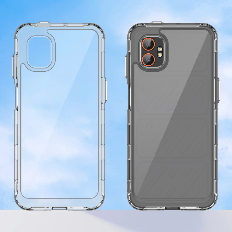 For Samsung Galaxy XCover7 Pro Clear Phone Case WANLONFENG MF2 Series TPU Acrylic Cover with 2Pcs Tempered Glass - Transparent-Cellmalls