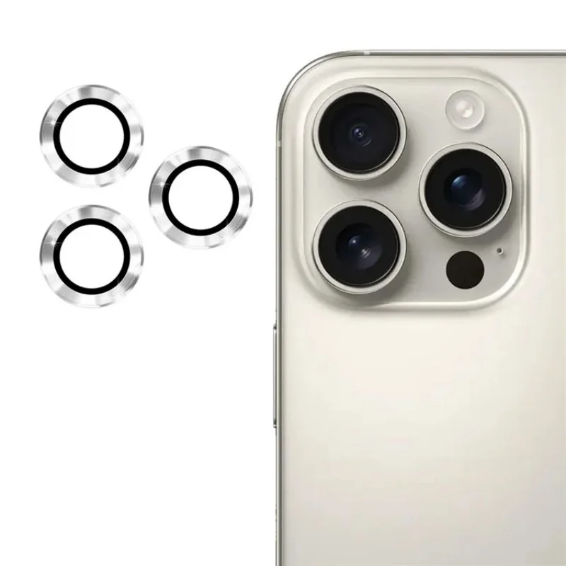For iPhone 14 Pro / iPhone 14 Pro Max Camera Lens Protector WANLONFENG Metal CD Texture Tempered Glass Lens Film - Black-Cellmalls