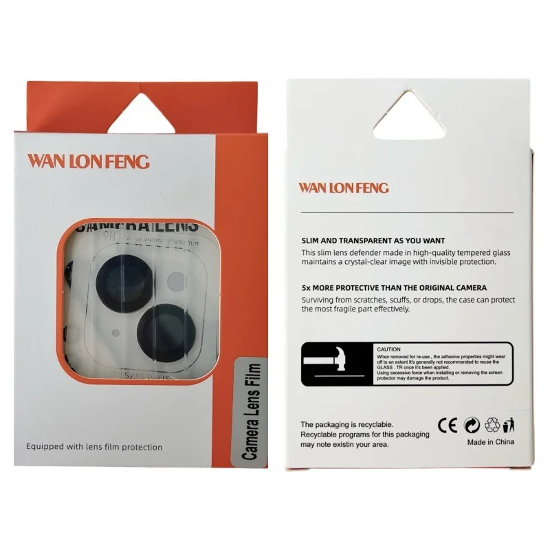 For iPhone 15 Pro / iPhone 15 Pro Max Camera Lens Protector WANLONFENG Metal CD Texture Tempered Glass Lens Film - Black-Cellmalls