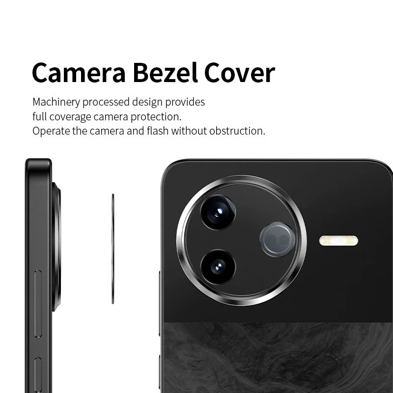 For Xiaomi Poco F7 Pro 5G Metal Camera Lens Protector WANLONFENG LHJ Series Integrated Lens Film - Black-Cellmalls