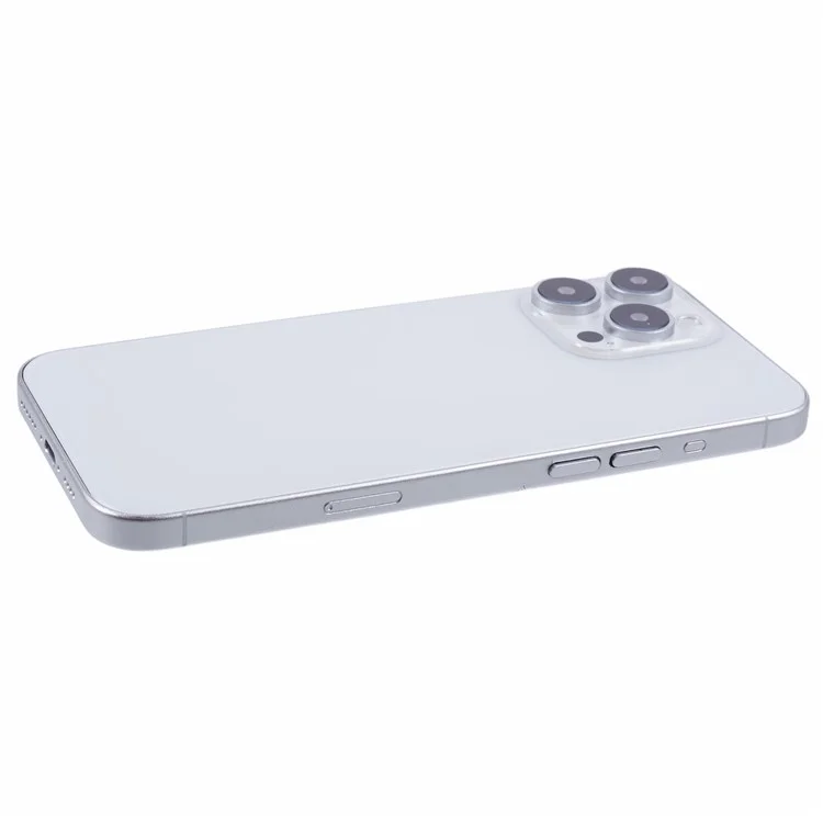 For iPhone 16 Pro Fake Phone Model Black Screen Not Real Smartphone Display (Without Logo) - White-Cellmalls