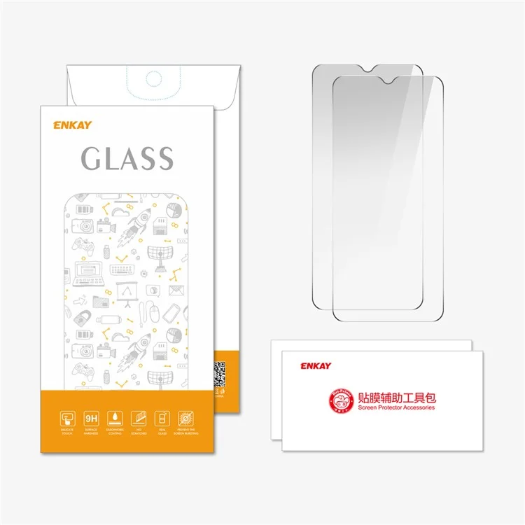 ENKAY HAT PRINCE 2Pcs For Honor X6a 4G / X5 Plus Screen Protector High Definition Anti-fingerprint Film-Cellmalls