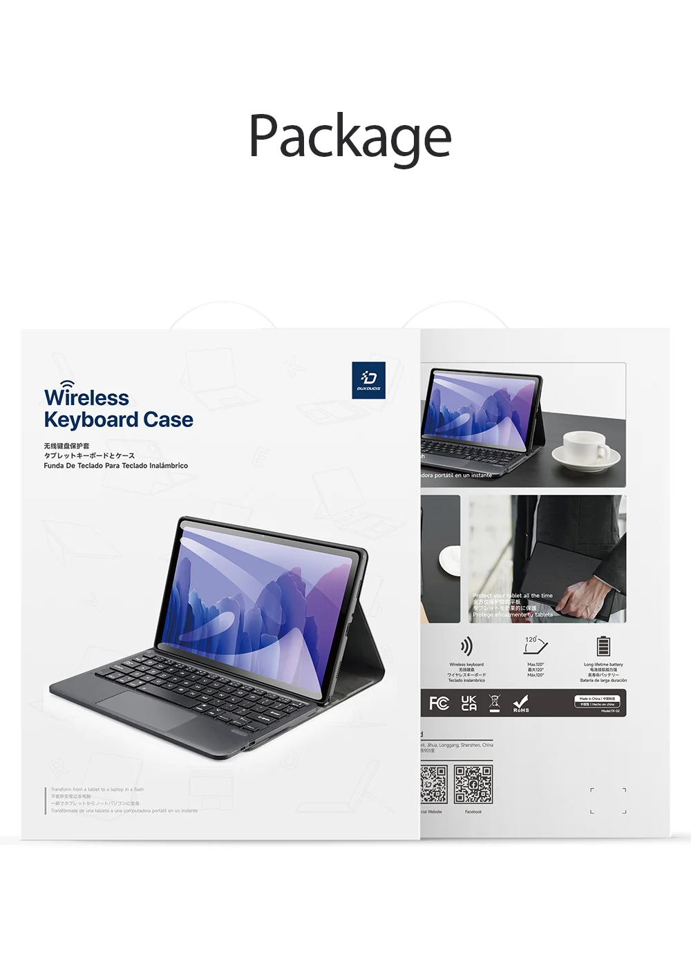 DUX DUCIS For Samsung Galaxy Tab A8 10.5 (2021) / (2022) Slim Leather Cover Anti-drop Stand Case with Detachable Bluetooth-compatible Keyboard-Cellmalls