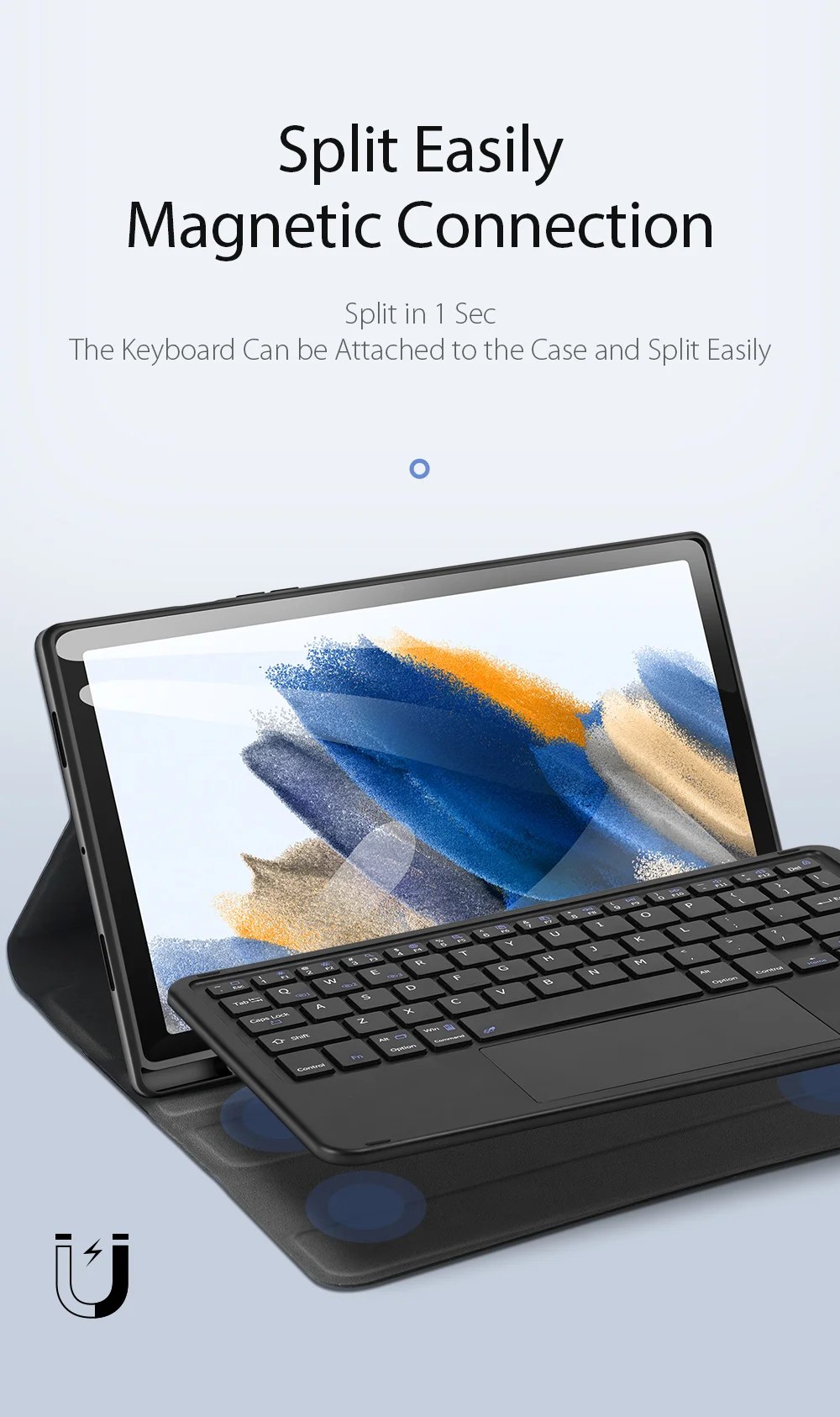 DUX DUCIS For Samsung Galaxy Tab A8 10.5 (2021) / (2022) Slim Leather Cover Anti-drop Stand Case with Detachable Bluetooth-compatible Keyboard-Cellmalls