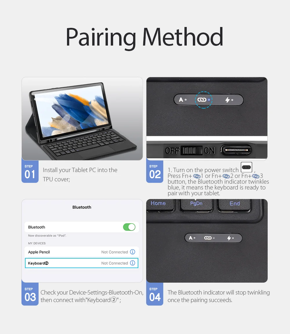 DUX DUCIS For Samsung Galaxy Tab A8 10.5 (2021) / (2022) Slim Leather Cover Anti-drop Stand Case with Detachable Bluetooth-compatible Keyboard-Cellmalls