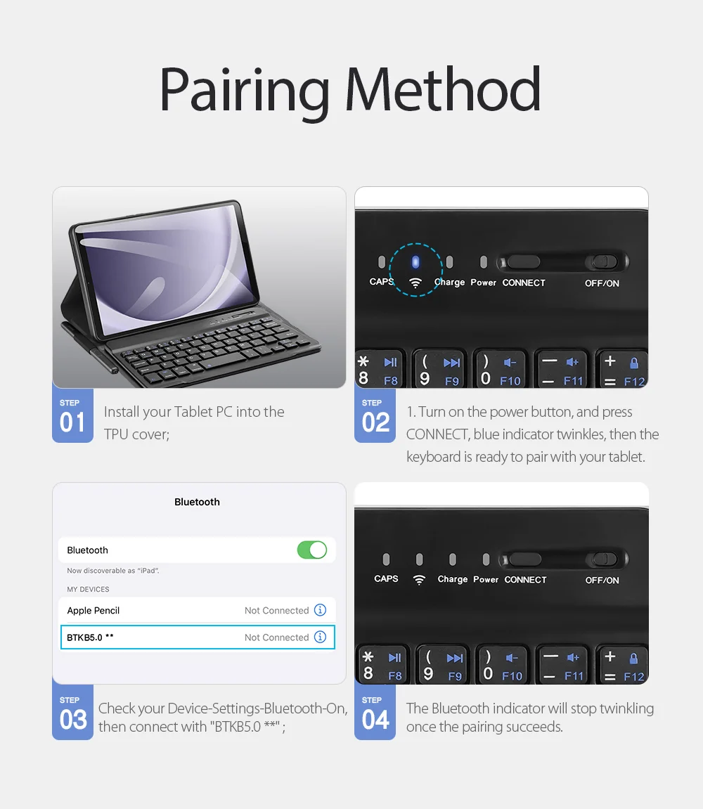 DUX DUCIS For Samsung Galaxy Tab A9 Bluetooth-compatible Keyboard with PU Leather Tablet Case-Cellmalls