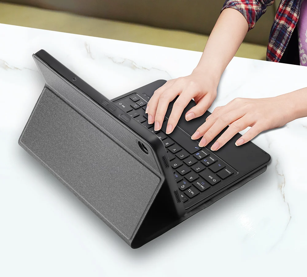 DUX DUCIS For Samsung Galaxy Tab A9+ Case PU Leather Tablet Cover with Touchpad Bluetooth-Compatible Keyboard-Cellmalls