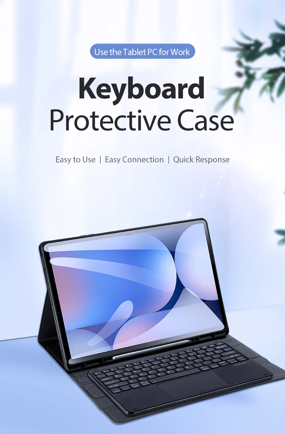 DUX DUCIS Leather Case for Samsung Galaxy Tab S10 Ultra / S9 Ultra / S8 Ultra Bluetooth-Compatible Keyboard + Tablet Cover-Cellmalls