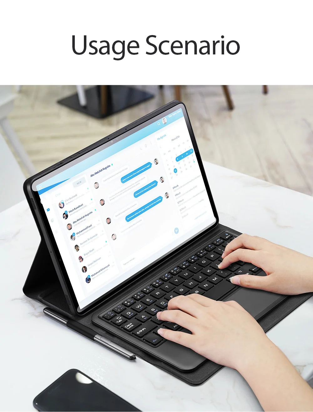 DUX DUCIS For Samsung Galaxy S10 FE / Tab S10 FE / Tab S9 / S9 FE PU Leather Stand Tablet Case with Touchpad Detachable Keyboard-Cellmalls