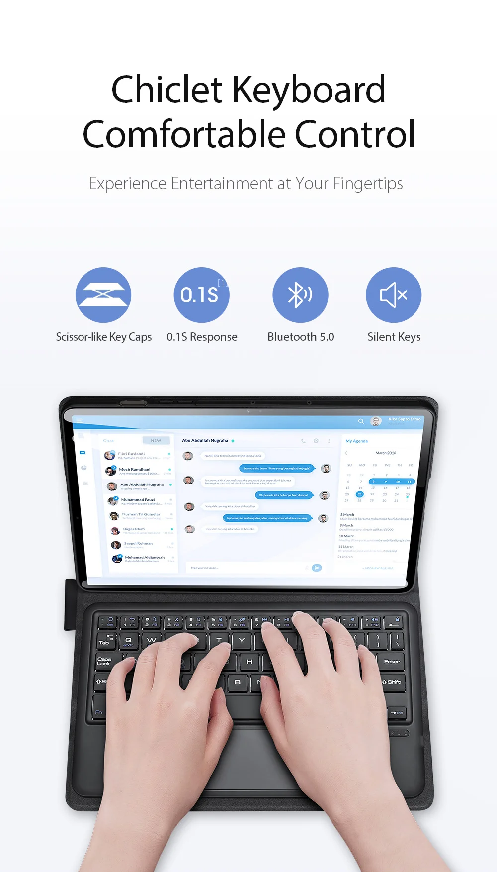 DUX DUCIS For Samsung Galaxy S10 FE / Tab S10 FE / Tab S9 / S9 FE PU Leather Stand Tablet Case with Touchpad Detachable Keyboard-Cellmalls