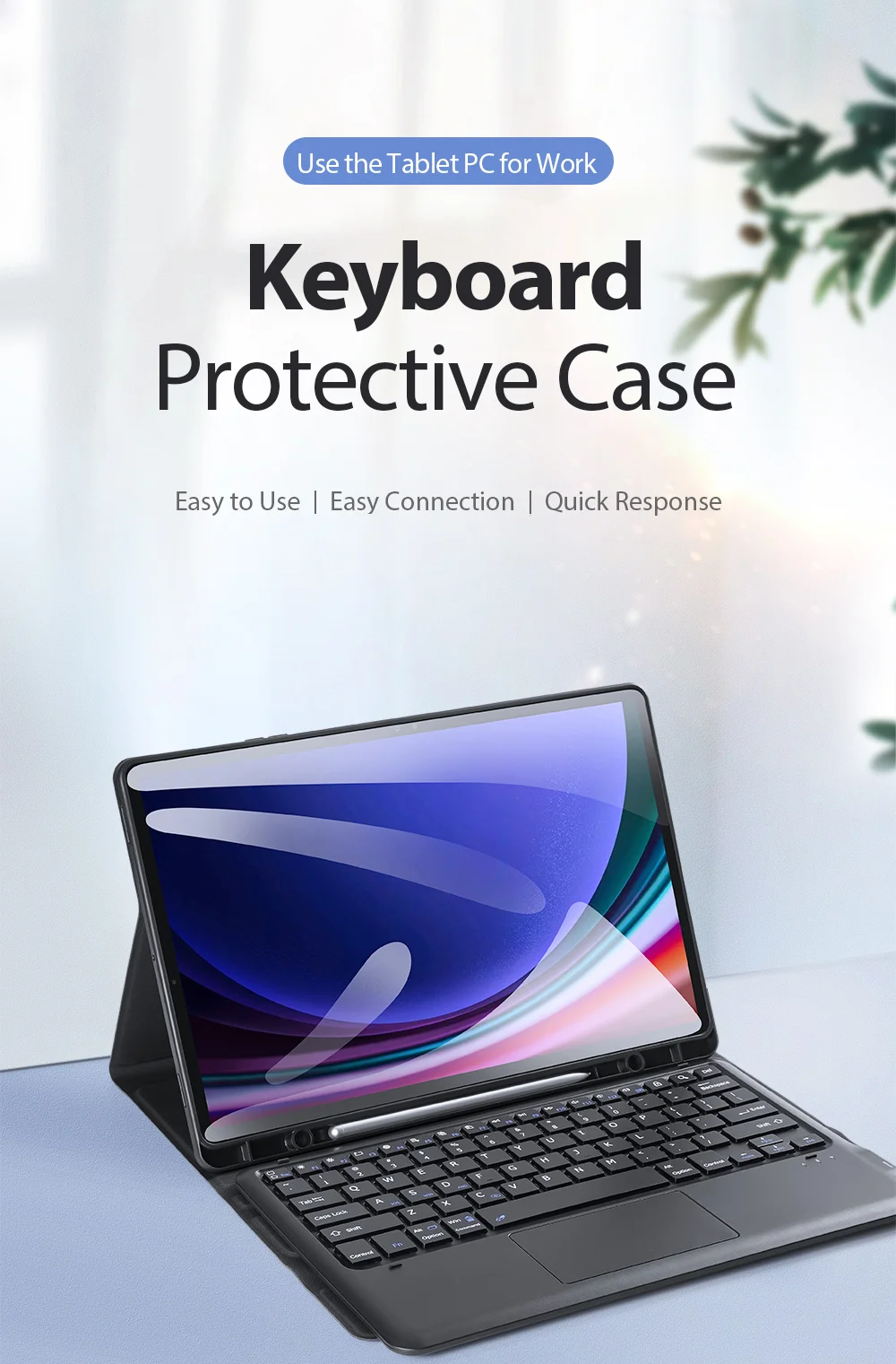 DUX DUCIS For Samsung Galaxy Tab S10 Plus Bluetooth-compatible Keyboard + Tablet Leather Case-Cellmalls