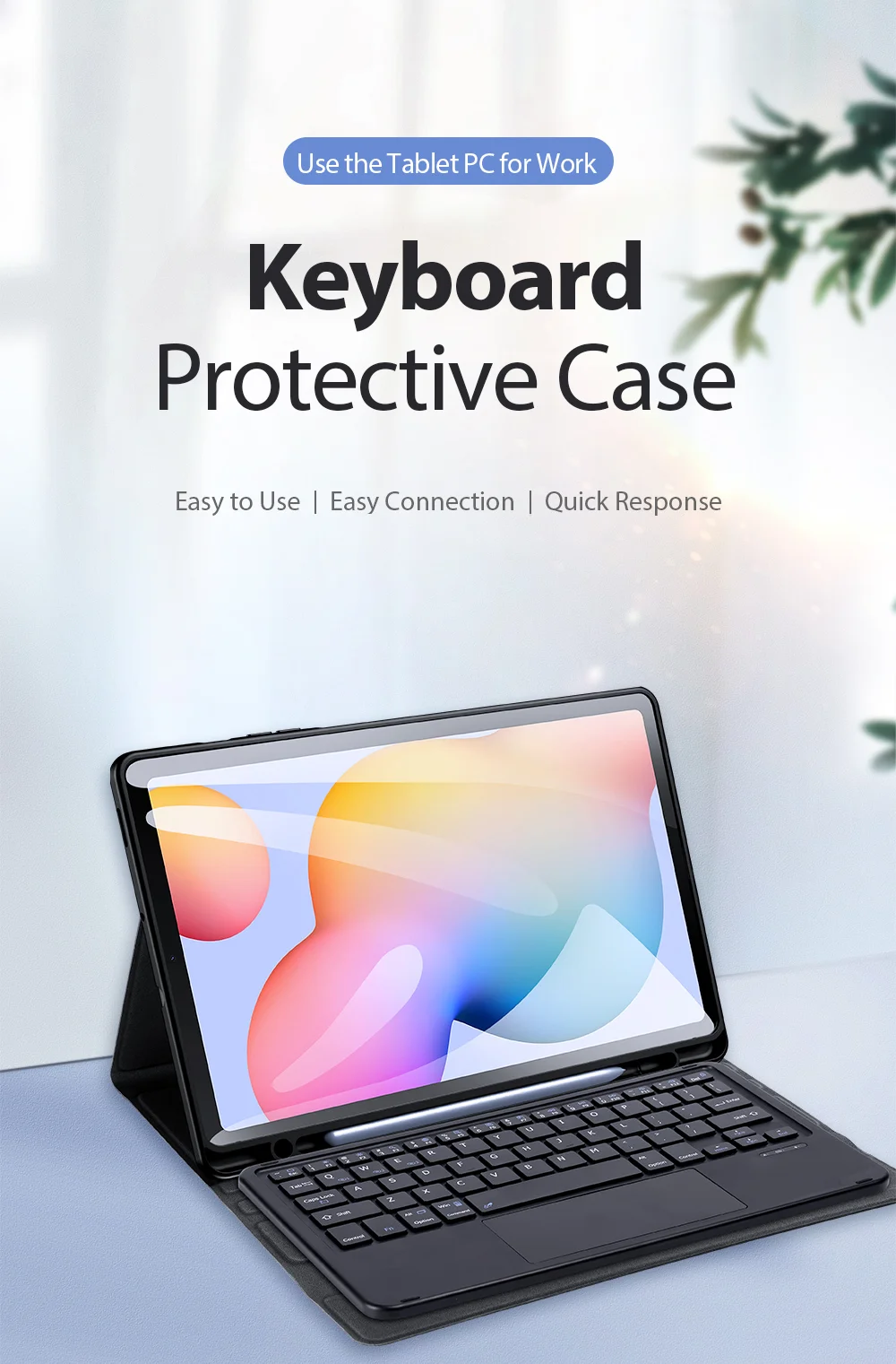 DUX DUCIS Bluetooth-compatible Keyboard Leather Stand Tablet Case for Samsung Galaxy Tab S6 Lite (2020) P610 / P615 / S6 Lite (2022) / (2024)-Cellmalls