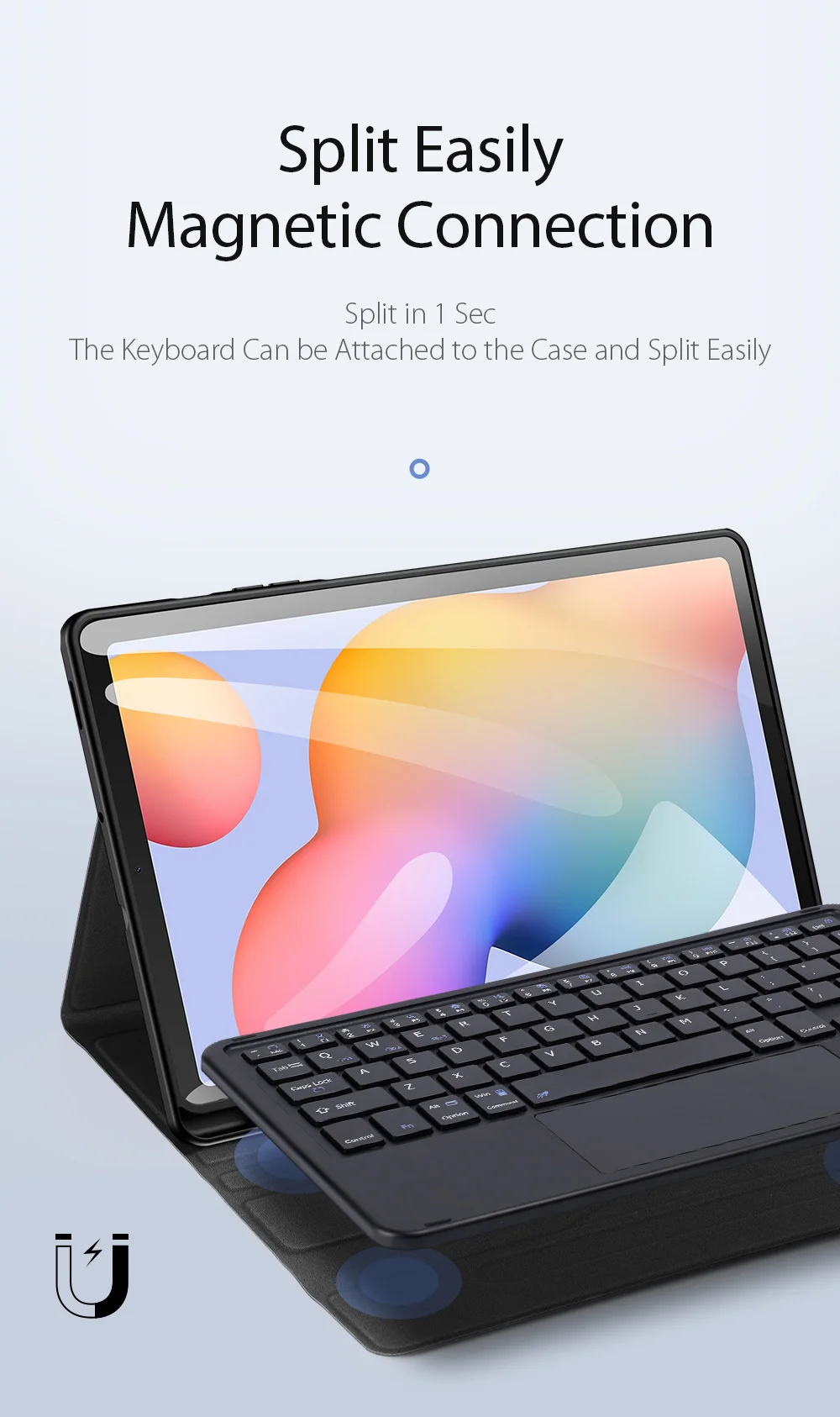 DUX DUCIS Bluetooth-compatible Keyboard Leather Stand Tablet Case for Samsung Galaxy Tab S6 Lite (2020) P610 / P615 / S6 Lite (2022) / (2024)-Cellmalls