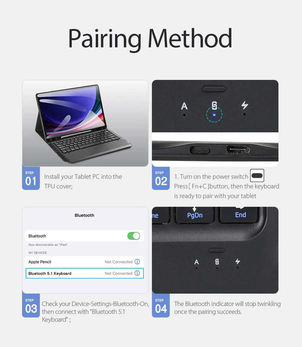 DUX DUCIS For Samsung Galaxy Tab S10 Plus Bluetooth-compatible Keyboard + Tablet Leather Case-Cellmalls