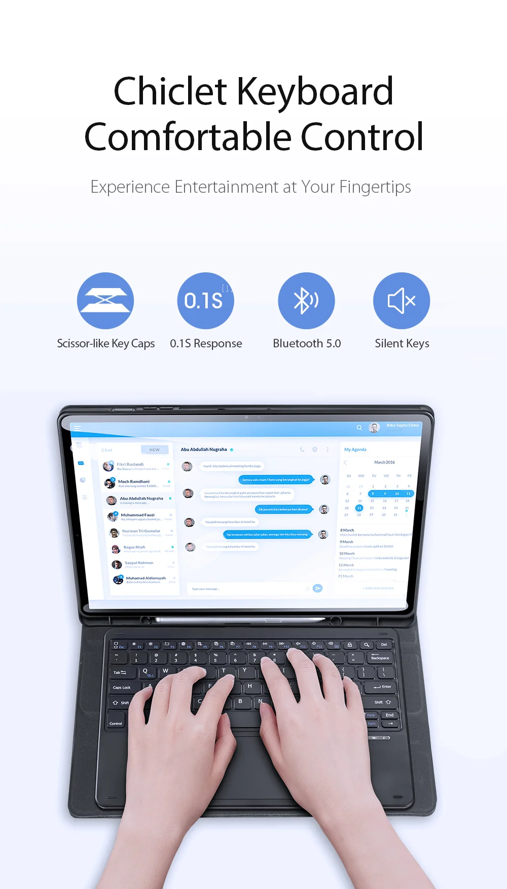DUX DUCIS Leather Case for Samsung Galaxy Tab S10 Ultra / S9 Ultra / S8 Ultra Bluetooth-Compatible Keyboard + Tablet Cover-Cellmalls