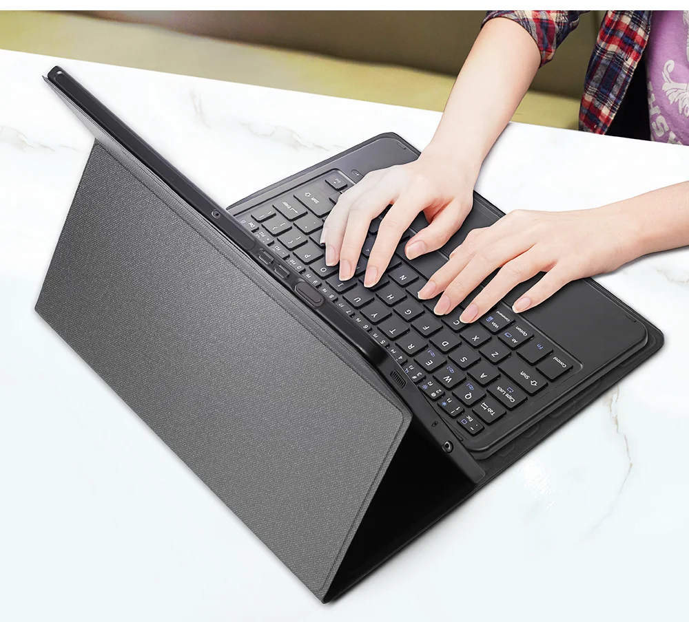 DUX DUCIS Bluetooth-compatible Keyboard Leather Stand Tablet Case for Samsung Galaxy Tab S6 Lite (2020) P610 / P615 / S6 Lite (2022) / (2024)-Cellmalls