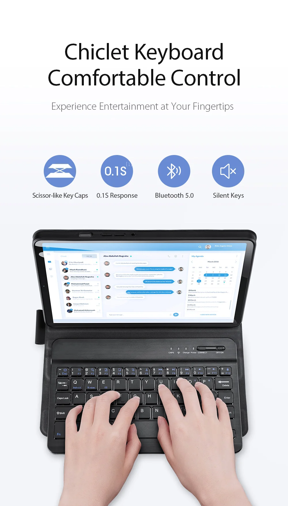 DUX DUCIS For Samsung Galaxy Tab A9 Bluetooth-compatible Keyboard with PU Leather Tablet Case-Cellmalls