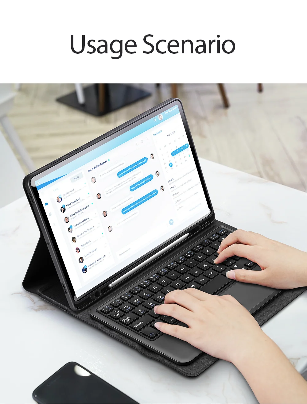 DUX DUCIS 2 in 1 Bluetooth-compatible Keyboard Full Protection Leather Tablet Stand Case for Samsung Galaxy Tab S7/Tab S8-Cellmalls