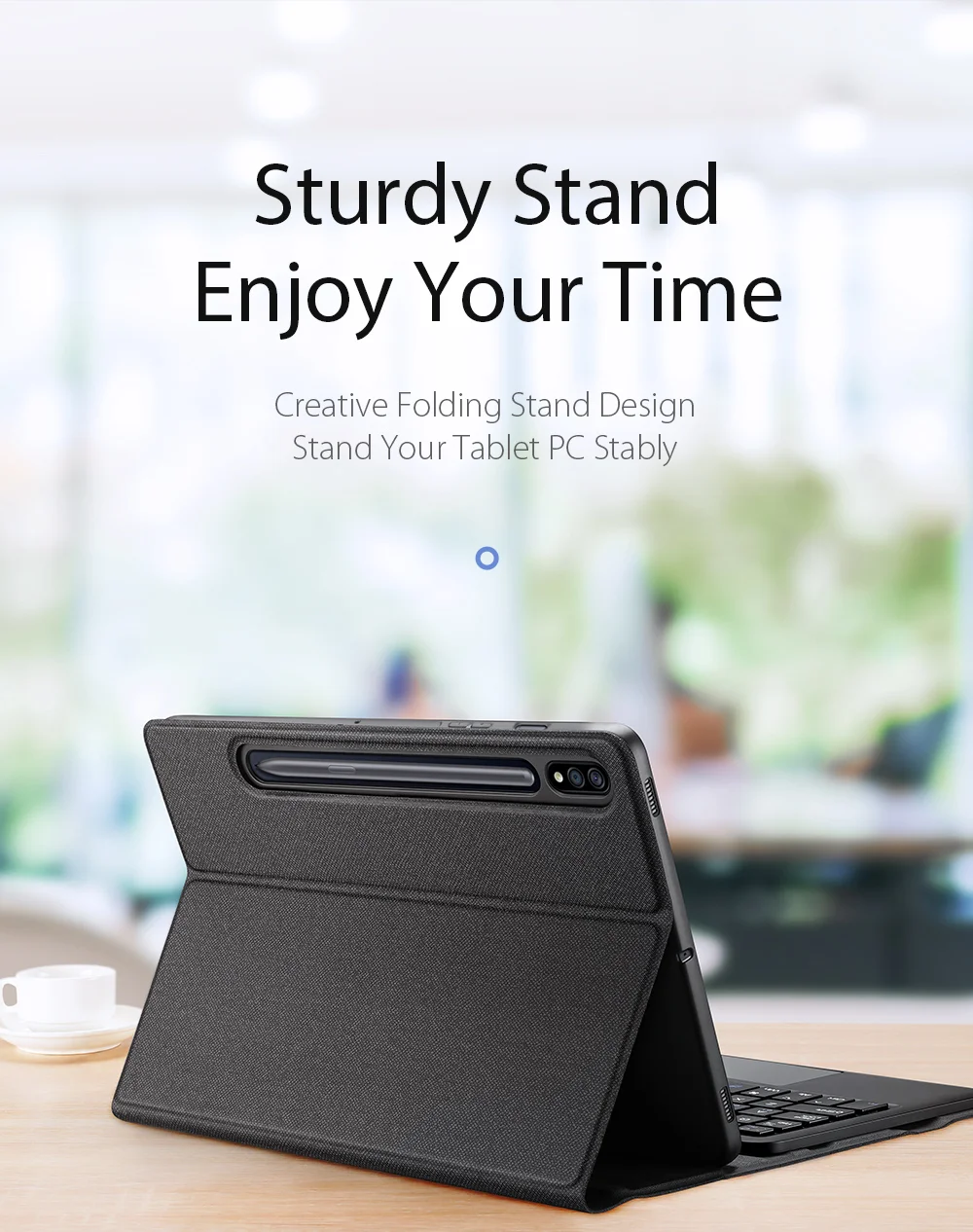 DUX DUCIS 2 in 1 Bluetooth-compatible Keyboard Full Protection Leather Tablet Stand Case for Samsung Galaxy Tab S7/Tab S8-Cellmalls