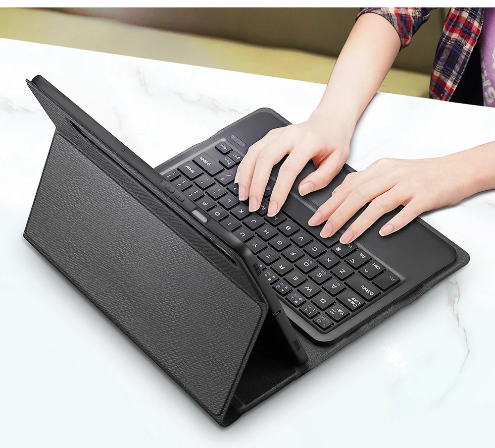 DUX DUCIS 2 in 1 Bluetooth-compatible Keyboard Full Protection Leather Tablet Stand Case for Samsung Galaxy Tab S7/Tab S8-Cellmalls