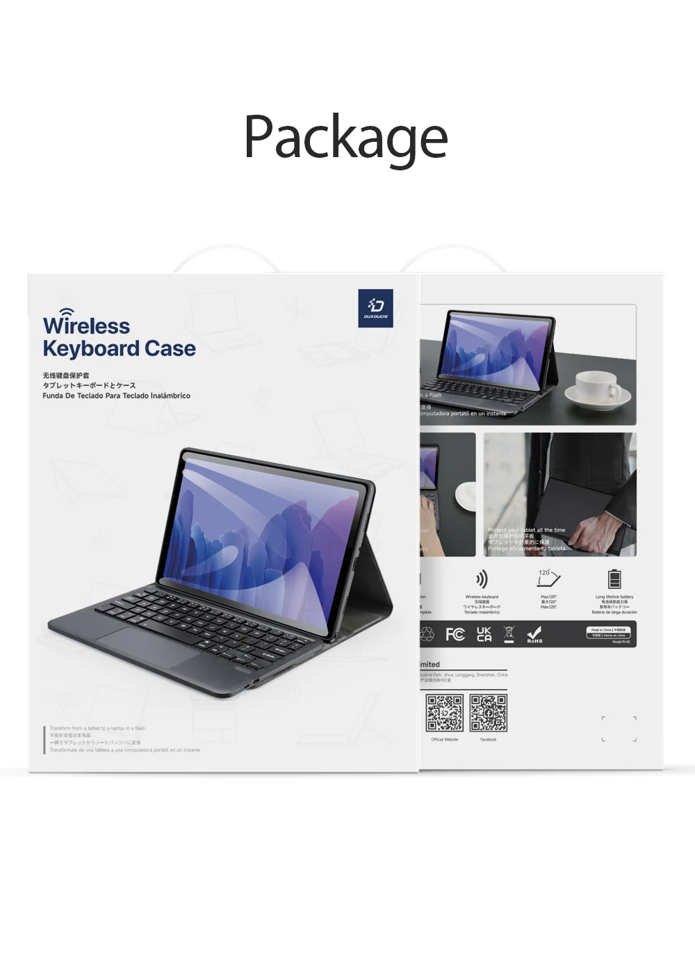 DUX DUCIS Bluetooth-compatible Keyboard Leather Stand Tablet Case for Samsung Galaxy Tab S6 Lite (2020) P610 / P615 / S6 Lite (2022) / (2024)-Cellmalls