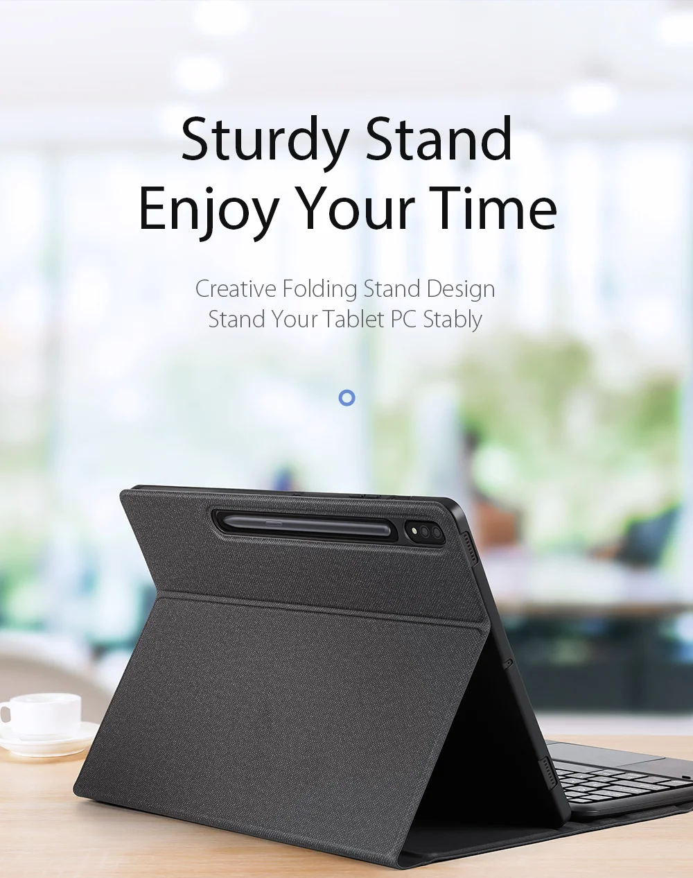 DUX DUCIS Magnet Connection Bluetooth-compatible Keyboard Leather Tablet Stand Case Protector Shell for Samsung Galaxy Tab S7 FE / Tab S7+ / Tab S8+-Cellmalls